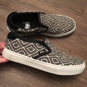 Vans Tribal Print Slip Ons